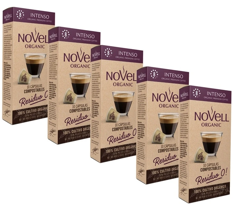 Pack 50 Capsules Intenso Bio- Compatible Nespresso® - CAFES NOVELL 3 Pack 50 Capsules Intenso Bio- Compatible Nespresso® - CAFES NOVELL