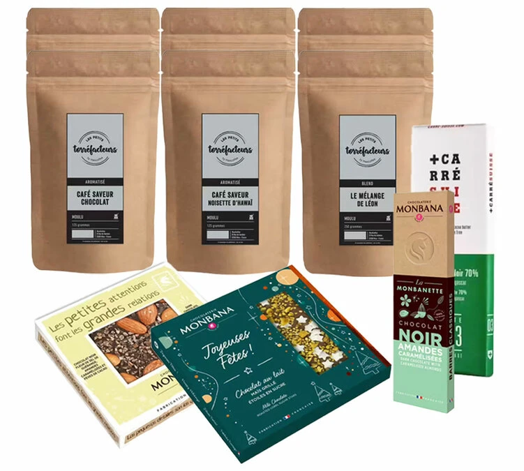 Pack Découverte Cafés Moulus Et Chocolats - MAXICOFFEE 3 Pack Découverte Cafés Moulus Et Chocolats - MAXICOFFEE