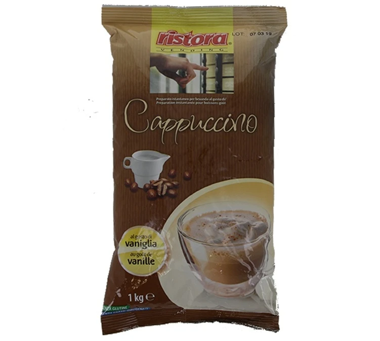 Boisson Instantanée Cappuccino Vanille Sans Gluten 1 Kg - Ristora 3 Boisson Instantanée Cappuccino Vanille Sans Gluten 1 Kg - Ristora