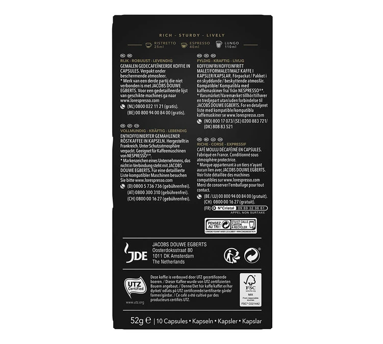 50 Capsules Ristretto Decafeinato Compatibles Nespresso® - L'OR ESPRESSO 4 50 Capsules Ristretto Decafeinato Compatibles Nespresso® - L'OR ESPRESSO – Image 2