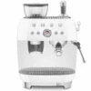 Machine Expresso SMEG EGF03WHEU Blanche Années 50 Avec Moulin Intégré -Kafftec Magasin smeg egf03 blanche 1 1