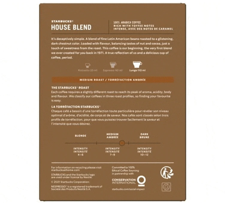 108 Capsules Starbucks Compatibles Nespresso® - House Blend 4 108 Capsules Starbucks Compatibles Nespresso® - House Blend – Image 2