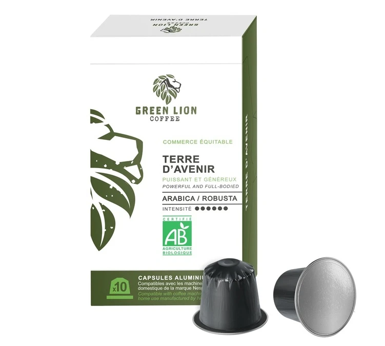 100 Capsules Bio Terre D'avenir - Compatibles Nespresso® - GREEN LION COFFEE 3 100 Capsules Bio Terre D'avenir - Compatibles Nespresso® - GREEN LION COFFEE