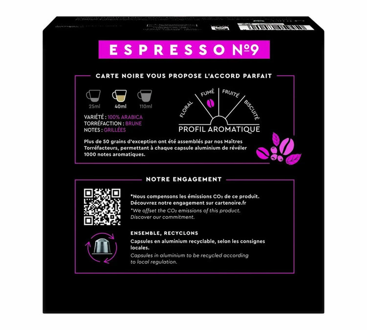 60 Capsules Compatibles Nespresso® - Espresso Intense N°9 - CARTE NOIRE 10 60 Capsules Compatibles Nespresso® - Espresso Intense N°9 - CARTE NOIRE – Image 8